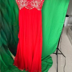 Sherri Hill Red Beaded Prom Dress